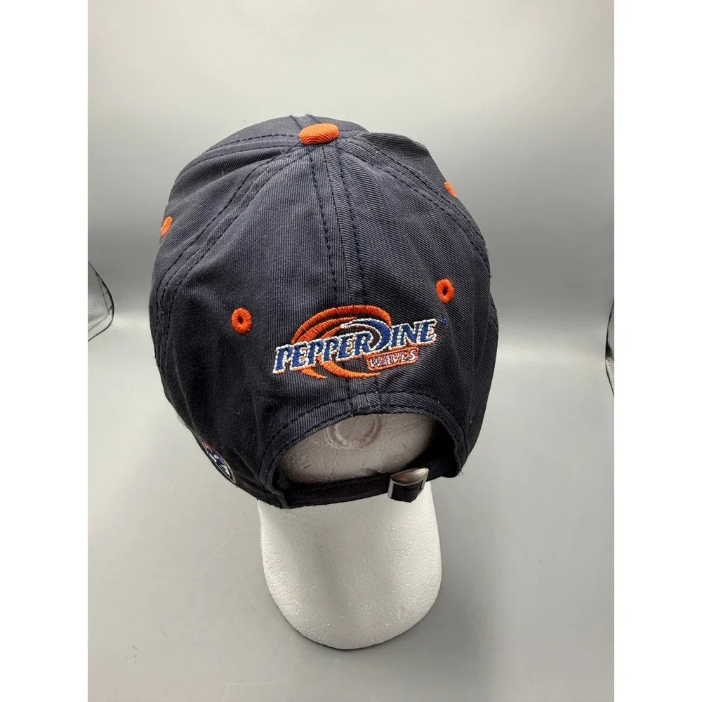 The Game Pepperdine Waves Mens Navy Orange Adjustable Baseball Cap Hat One Size